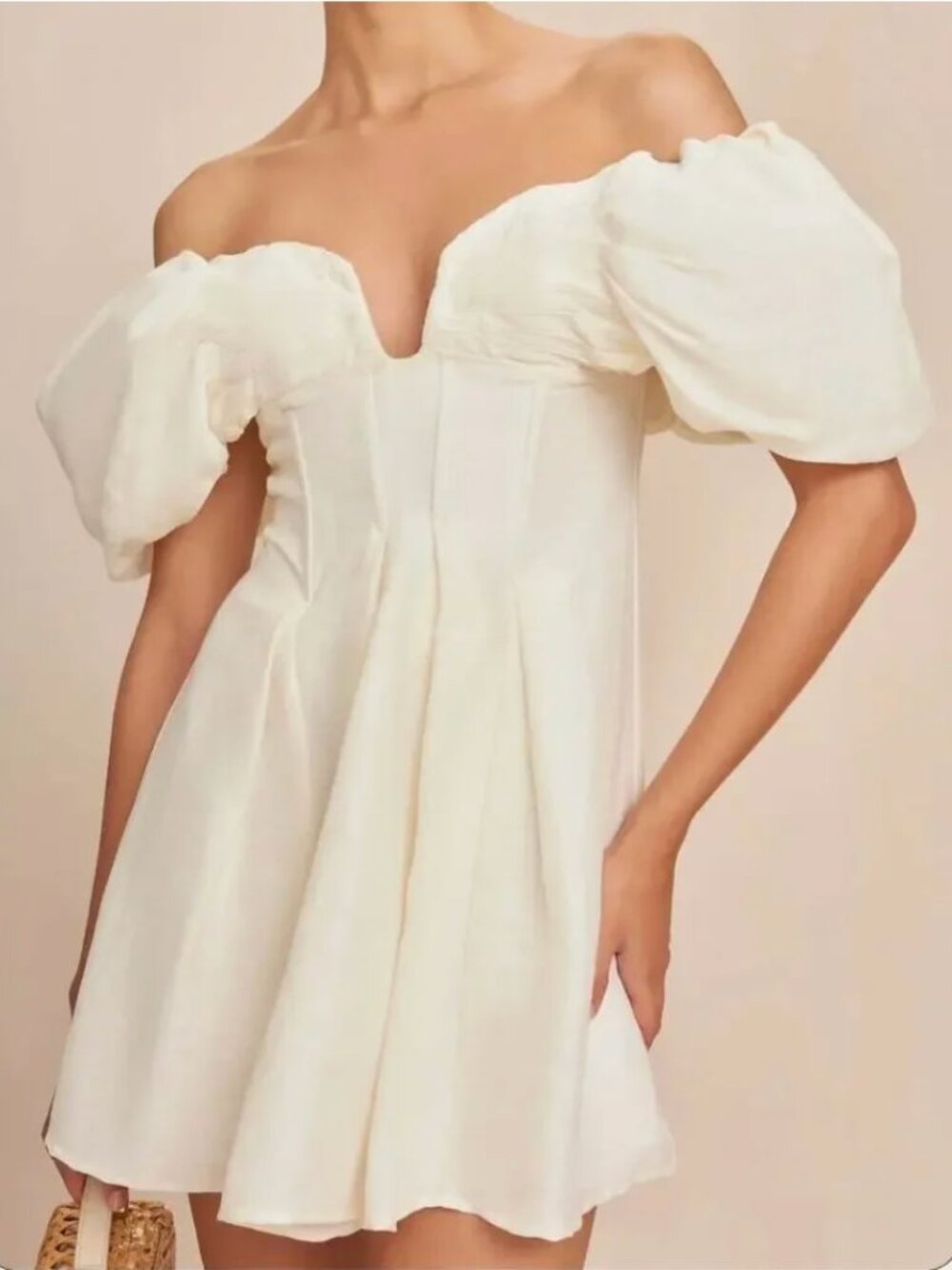 Cult Gaia Lissett Mini Dress Off White - size Medium